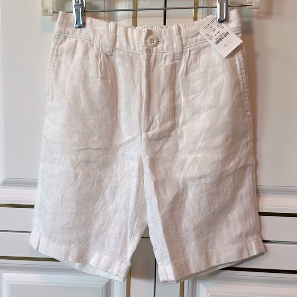 J Crew Crewcuts Boy’s White Linen Shorts